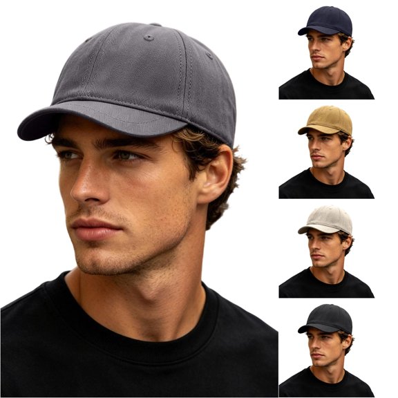XIAOCHA Solid Baseball Cap for Men Adjustable Outdoor Farm Dad Hat Snapback Hat,Grey