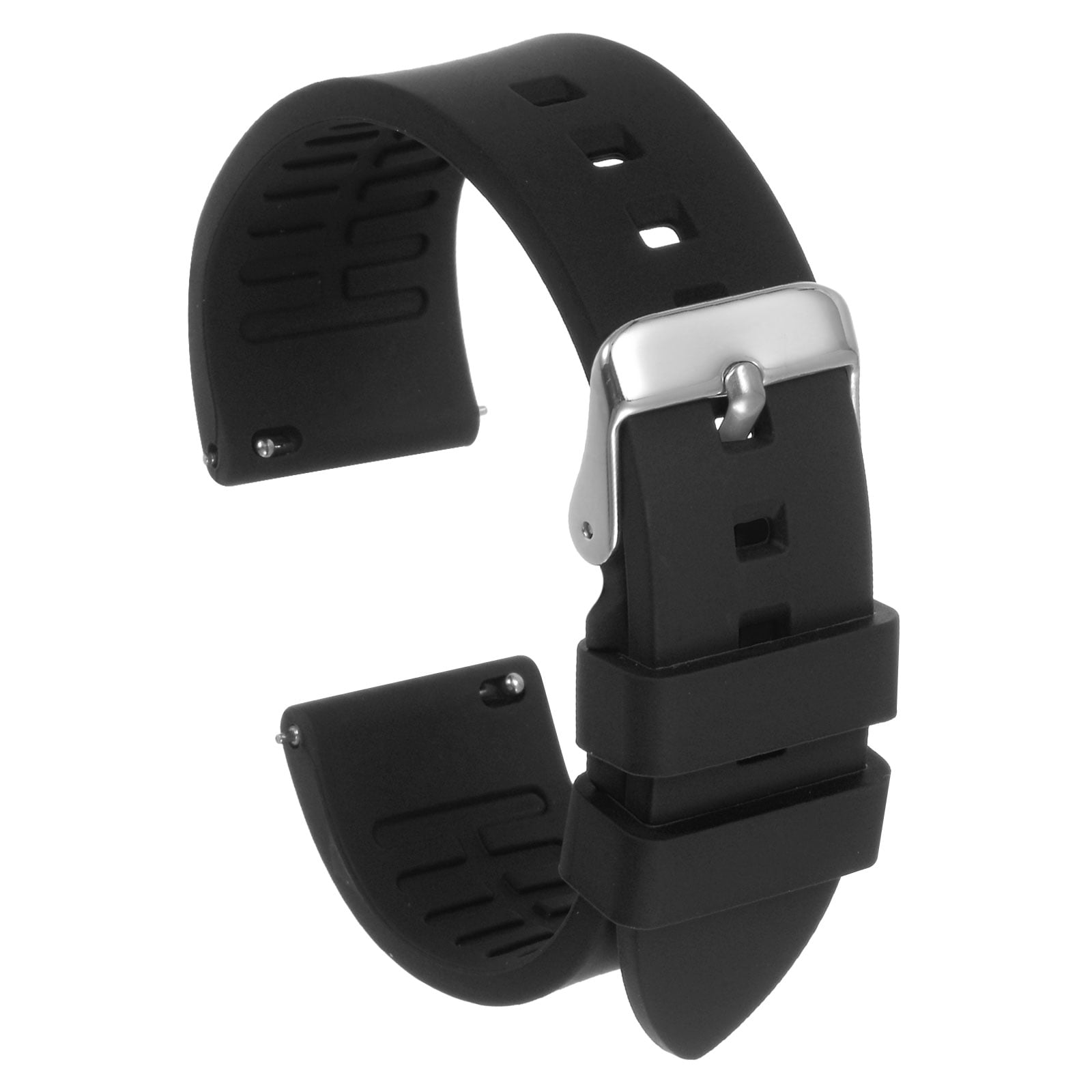 Uxcell Silicone Watch Band 21mm Soft Rubber Waterproof Watch Strap with Stainless Steel Buckle for Men Women, Black