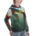 thumbnail image 6 of Daiia Flying Parrots In Jungle Pattern Women's Fashion Hoodies & Sweatshirts with Kangaroo Pocket Hooded Sweatshirt with Eye-catching Drawstrings-Large, 6 of 7