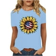 thumbnail image 2 of Cavosen Red White and Blue Shirts for Women Petite 4th of July Short Sleeve Crew Neck Tops American Flag Print T Shirts Lady XL Red White and Blue Casual Tops Patriotic Tunic Tees Patriotic Clothes, 2 of 8