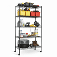 thumbnail image 4 of CONCETTA 5 Tier Heavy Duty Storage Shelves with Wheels, Adjustable Shelving Unit for Garage Kitchen Pantry, 200 lbs per Shelf, Black, 23" L x 13" W x 59" H, 4 of 9
