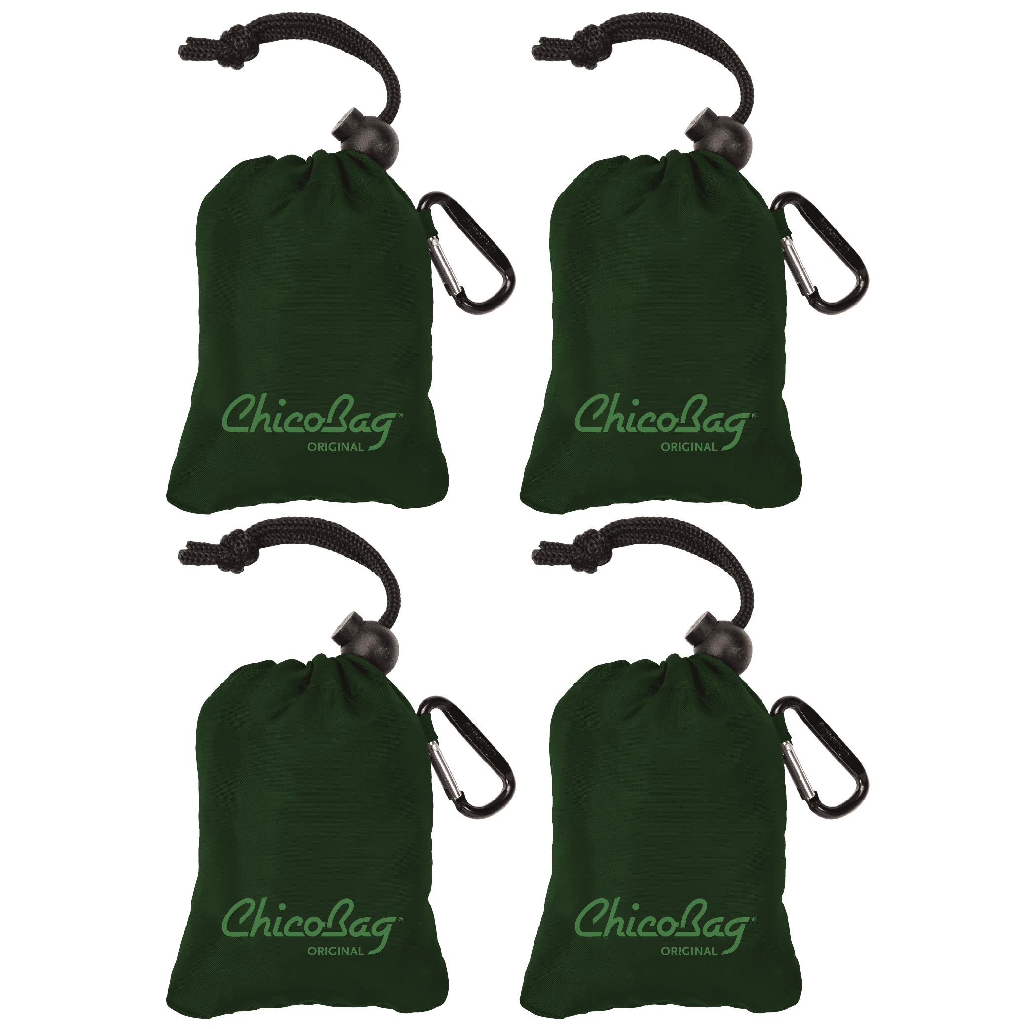 Chicobag Reusable Grocery Bag with Attached Pouch and Carabiner Clip