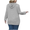 thumbnail image 5 of lcziwo Hoodies for Women Long Sleeve Ribbed Knit Oversized Sweatshirts Solid Color Casual Pullover Tops Teen Girls Clothes, Gray, S, 5 of 8