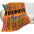 thumbnail image 5 of Personalized Blanket for Adults Kids Personalized Name Blanket Custom Blanket with Name Gift for Christmas Birthday Valentines Day (Color -4), 5 of 5