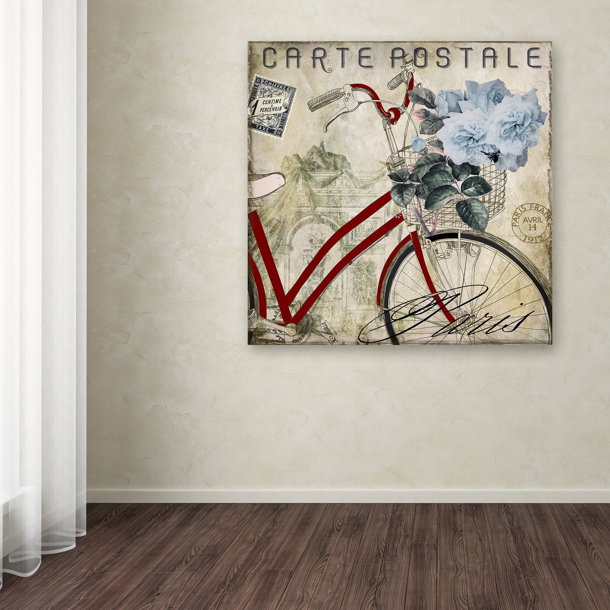 Trademark Fine Art "Postale Paris II" Canvas Art by Color Bakery
