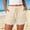 Khaki, variant on Beach Shorts For Women Summer Drawstring Pocket Elastic Waist Beach Vacation Cruise Lounge Casual Weekend Daily Outfit Packable Travel Choice Weekend Ready Look Green XXL