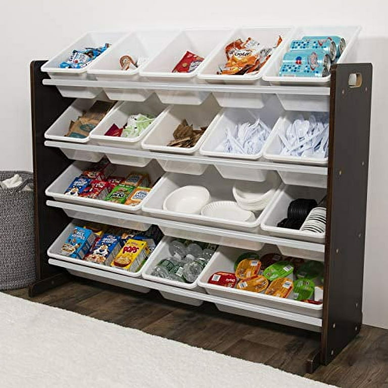 Supersized Grey and White 16-Bin Toy Organizer