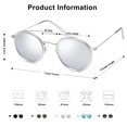 thumbnail image 4 of Gafas de Sol SOJOS Retro Vintage Redondas SJ1104 Plata/Plata, 4 of 5