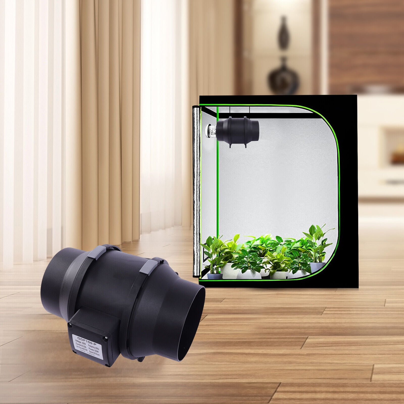 6inch Air Filtration Kit, Inline Fan Carbon Filter & Ducting Combo for