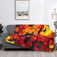 thumbnail image 2 of Naloa Marigold Flowers In Different Colors Flannel Fleece Throw Blanket for Bed Couch, Thick Blanket - All Seasons Suitable for Women, Men and Kids-80"x60", 2 of 6