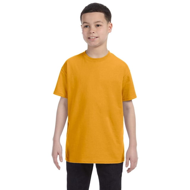 Hanes 54500 Youth Tagless T-Shirt - Gold - X-Small