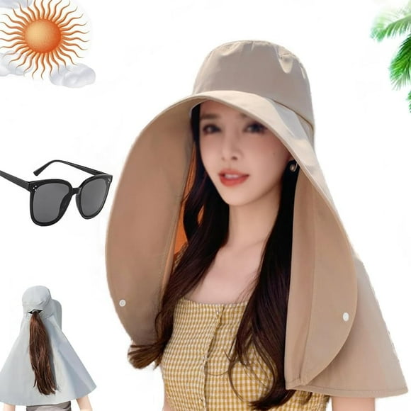 Sombrero del cubo de la protección ULTRAVIOLETA de las señoras de la moda del verano, nuevo sombrero estupendo de la visera del chal de las mujeres con la solapa del cuello