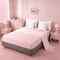 thumbnail image 4 of jejeloiu Kawaii Bow Twin Bedding Sets 7-Piece,Girls Bow Knot Bedding Comforter Set,Pink White Flower Sheet Sets For Child,Breathable Bedroom Decorative Reversible, 4 of 8