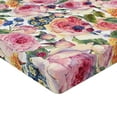 thumbnail image 2 of Ambesonne Flowers Fitted Sheet 2 Pcs Set, Shabby Plant Rose Floral, Full, Multicolor, 2 of 3
