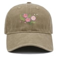 thumbnail image 2 of Lumistal Baseball Caps Flower Embroidered Hat Dad Hats Trendy Vintage Washed Plain Baseball Cap Distressed Dad Golf Hat Sun Hats for Women Khaki One Size, 2 of 4