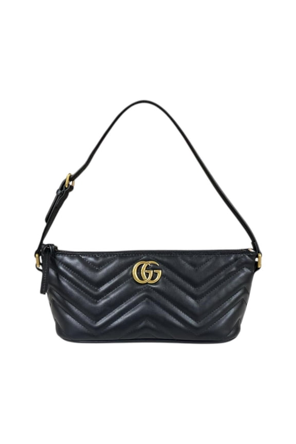 Pre-Owned Gucci GG Marmont handbag, leather, 739166, black, women's .