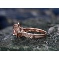 thumbnail image 5 of HeartsAndYou 3ct Natural Peach Morganite Halo Bridal Set Engagement Ring 14k SOLID Rose Gold, 5 of 9