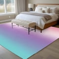 thumbnail image 5 of Area Rug 60×96in, Pink Blue Purple Gradient Floor Carpet Living Room Rug, Simple Watercolor Non-Slip Welcome Mat Indoor Rugs for Bedroom Dining Room, 5 of 9