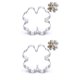 thumbnail image 1 of Kearding Biscuit Mold Leaf Shape Crafts Non-stick Cake Tools Embossed Steel Mould Decorating Stainless Kitchen Dessert Celebration Plata 2piezas, 1 of 5