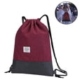 thumbnail image 2 of Bolsa de gimnasio con cremallera Bolsillo interior Bolsa de deporte Hipster Gym Bag Mochila forrada con cordón ajustable Gymsack para mujeres y hombres Adepaton 221368-2, 2 of 9