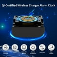 thumbnail image 3 of VOCOO Alarm Clock Wireless Charging, Clear LED Metal Wireless Charger Clock for Bedside Bedroom Office Compatible with All Qi-Certified iPhone, Android - Black, 3 of 8