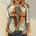 thumbnail image 5 of Women Long Sleeve Tops Classic Novelty Gradient Printed Clearance Blouse, 5 of 6