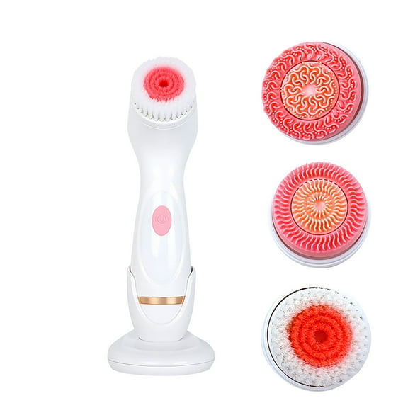 Kiplyki Flash Silicone Facial Cleansing BrushPore Exfoliating Blackhead Cleaning Electric Cleaning Brush With 3 Brush Heads