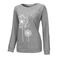 thumbnail image 4 of Camiseta Mujer Manga larga Cuello redondo Tops Poliéster Suéter deportivo Ropa con estampado informal, Gris, S kenally AP003791-10, 4 of 6