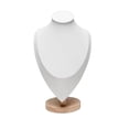 thumbnail image 4 of PU Leather Necklace Display Bust Stable with Wood Base Model Home Decoration Durable Pendant Chain Stand Holder for Shelves Retail stor L, 4 of 7