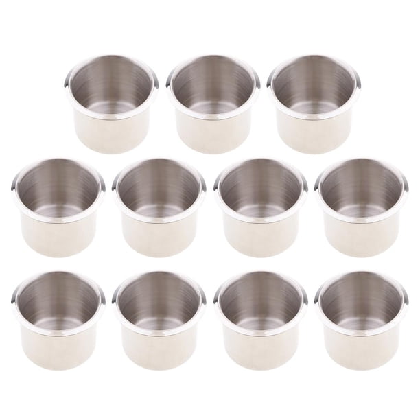 11x Inserciones de Soporte Póquer de material acero Inoxidable para Coche Barco Marino 68x55mm Yotijar Portavasos empotrado RV