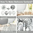 thumbnail image 4 of 128pcs White & Silvery Balloon Garland Arch Set - 22" 4D Disco & Exploding Star Foil Balloons, Perfect for Engagement Weddings, Birthday Parties, Valentine'S Day, Bachelorette Parties, And New Year, 4 of 6