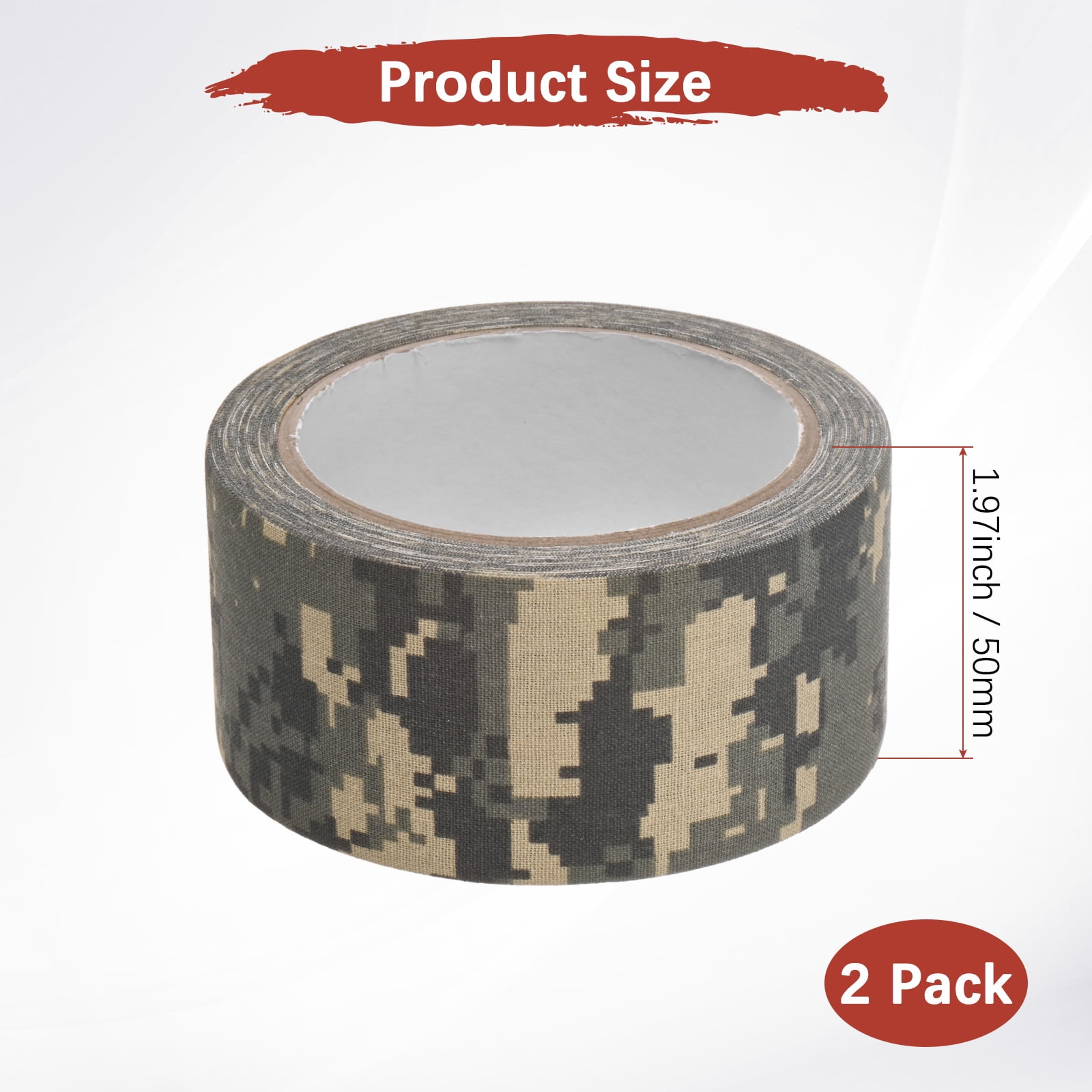 Uxcell 2.0IN x 10.94Yards Camouflage Tape [2PCS] - Self Adhesive Camo Tape for Outdoor Camping & Hunting - [Digital]