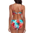 thumbnail image 4 of RELLECIGA Women's Cutout 2 Piece Bikini Sets Floral Print Sexy Strappy Low Rise Bathing Suits Push Up Two Piece Swimsuits, 4 of 5