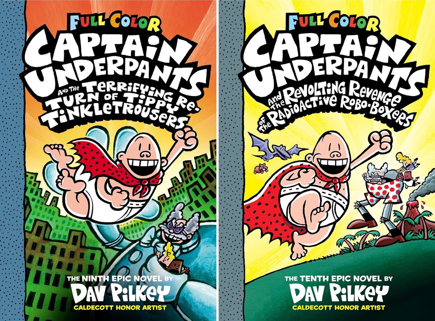 Captain Underpants 13 Books Set (Full Color Edition) – Complete Children’s Comedy Adventure Series Collection