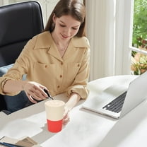 XIAOLE Wheat Straw Plastic Coffee Cups Reusable Plastic Cup Small Mouth Designt Microwavable Dishwasher Safe Unbreakable Coffee Cups For Tea Milk Water Juice Tea, 3colors