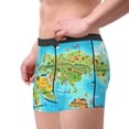 thumbnail image 4 of Balery World Map With Animals Landmarks Men's Boxer Briefs, Soft and Breathable Cotton Underwear with nylon Waistband-Small, 4 of 9