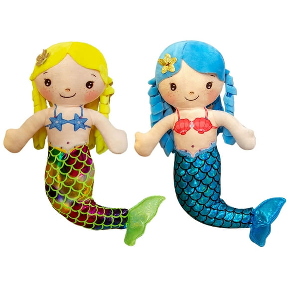 Adorable Stuffed Mermaid Doll Toys for Girls Home Decor Assorted Color PP Cotton 2 Pieces