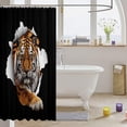 thumbnail image 3 of Tiger Print Kids Shower Curtains,Tiger Skin Texture Black Brown Bathroom Curtains for Boys Girls Adults,Animals Fur Patchwork Rustic Farmhouse Waterproof Curtains,12 Hooks Suits,72" W x 72" L, 3 of 6