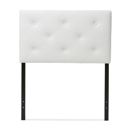 Baxton Studio Baltimore Modern and Contemporary White Faux Leather Upholstered Twin Size Headboard Wholesale Interiors