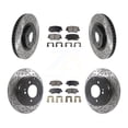 thumbnail image 1 of Transit Auto Front Rear Coated Drilled Slotted Disc Brake Rotors and Ceramic Pads Kit for Car Hyundai Azera KDT-100875, 1 of 11