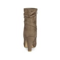 thumbnail image 2 of BLISSFUL STEP Women's Ankle Boots Faux Suede Chunky Heel Side Zipper Slouch Shaft Boots Taupe 9.5, 2 of 7