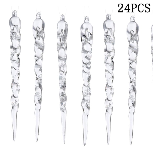 Colgantes decorativos de carámbanos de árbol de Navidad 12 piezas - Colgantes decorativos de carámbanos de acrílico para árboles de Navidad Zhivalor LKX-2029