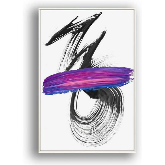 IDEA4WALL Framed Canvas Wall Art Brush Color Paint Strokes