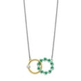thumbnail image 2 of Primal Gold 14 Karat Two-tone Emerald and Diamond 18-inch Circles Necklace, 2 of 3