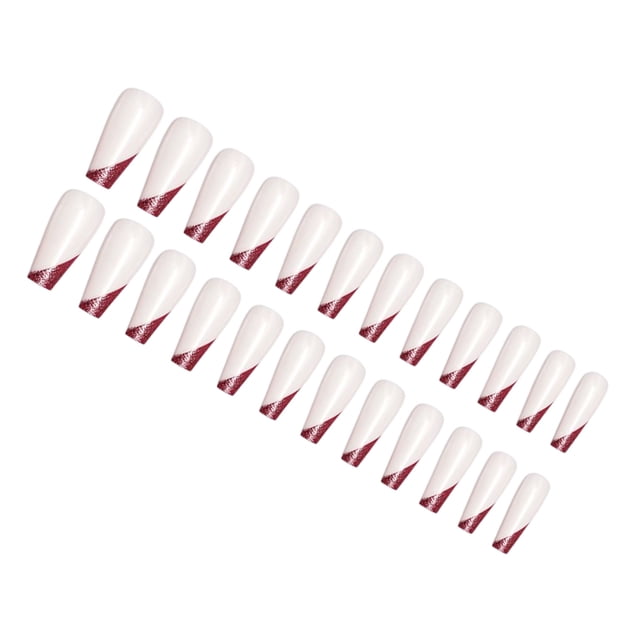 Soidarity Uñas postizas de ataúd de longitud, resistentes a los arañazos, uñas a presión, punta de uñas removible, pegatinas de manicura ajustables Arte de uñas Tipo 10 Soidarity CE012296-10B
