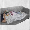 thumbnail image 5 of Saying Soft Flannel Fleece Throw Blanket, Pattern of Do What You Love Gradient Typography Plain Background, Cozy Plush for Indoor and Outdoor Use, 70" x 90", Marigold Hot Pink and Blue, by Ambesonne, 5 of 5