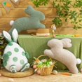 thumbnail image 5 of Phantoscope Happy Easter Shaped Plush Sherpa Egg Throw Pillow with Bunny Ears & Tail & Mottled Polka Dot for Living Room Bedroom, 16.5"x14", Light Green, 1 Pack, 5 of 5
