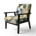 thumbnail image 3 of Designart "Pastel Abstract With Blue Black & Gold Spots XVIII" Upholstered Modern Geometric Accent Chair and Modern & Contemporary Arm Chair - Multiple Color & Pattern, 3 of 7