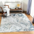 thumbnail image 3 of Hauteloom Maddington Living Room, Bedroom Area Rug - Modern Abstract Carpet - Gray, Olive Green, Blue - 7'10" - Round, 3 of 16