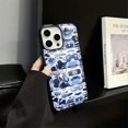 thumbnail image 2 of For iPhone 16 Pro Max Case Camo Puffer Jacket Leather TPU Back Cover Drop Protection - Brown, 2 of 5